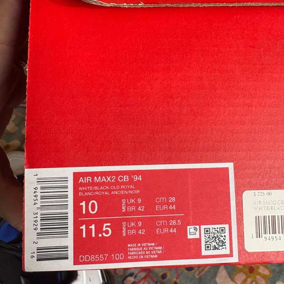 Nike Air Max2 CB ’94 | White / Black / Old Royal | Size 10 Men | OG Box - Picture 7 of 8